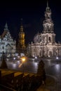 Dresden - Hofkirche at night Royalty Free Stock Photo