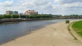 Dresden - low water on the river `Elbe` Royalty Free Stock Photo