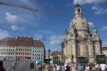 Dresden: may 2. 2017 - Dresden, Germany. Frauenkirche Church of Our lady. Medieval city, historical and cultural center of Free