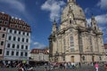 Dresden: may 2. 2017 - Dresden, Germany. Frauenkirche Church of Our lady. Medieval city, historical and cultural center of Free