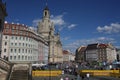 Dresden: may 2. 2017 - Dresden, Germany. Frauenkirche Church of Our lady. Medieval city, historical and cultural center of Free