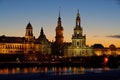Dresden old town night Royalty Free Stock Photo