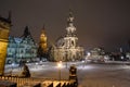 Dresden old town night Royalty Free Stock Photo