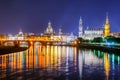 Dresden Old Town at night, Germany Royalty Free Stock Photo