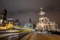 Dresden old town night Royalty Free Stock Photo