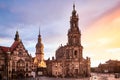 Dresden in the rays of the setting sun