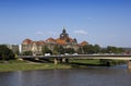 Dresden. Saxon State Chancellery on the Elbe river Royalty Free Stock Photo