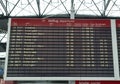 Dresden International Airport during the coronavirus pandemic - indicator board with only a few departures displayed
