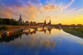 Dresden skyline and Elbe river in Saxony Germany