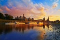 Dresden skyline and Elbe river in Saxony Germany Royalty Free Stock Photo