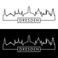 Dresden skyline. Linear style. Royalty Free Stock Photo