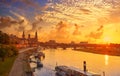 Dresden skyline and Elbe river in Saxony Germany Royalty Free Stock Photo