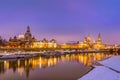 Dresden skyline in winter Royalty Free Stock Photo
