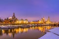 Dresden skyline in winter