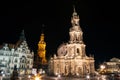 Night of Dresden square in Germany Royalty Free Stock Photo