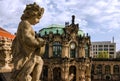 Dresden town in Germany. Zwinger Museum statue