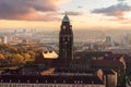 Dresden Town Hall tower in sunset, Germany