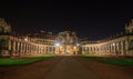 Dresden Zwinger palace panorama with illumination at night