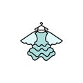 Dress angel line colored icon. Signs and symbols can be used for web, logo, mobile app, UI, UX