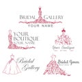 Dress Boutique Bridal Collection Logo Set, Icon, Illustration Vector Design Royalty Free Stock Photo