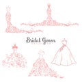 Dress Boutique Bridal Collection Logo Set, Icon, Illustration Vector Design Royalty Free Stock Photo