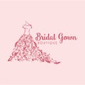 Dress Boutique Bridal Floral Simple Logo Illustration Design Vector