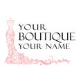 Dress Boutique Illustration Vector Logo Royalty Free Stock Photo