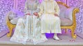 Dress the bride and groom in the wedding. Caftan Moroccan and Jellaba