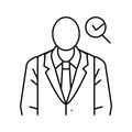 dress code etiquette interview job line icon vector illustration