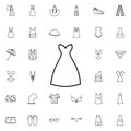 Dress with decolletage icon. Universal set of summer clothes for website design and development, app development