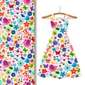 Dress fabric pattern with spring pattern