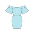 Dress fashion blue icon. Simple outline colored vector of woman clothes icons for ui and ux, website or mobile application Royalty Free Stock Photo