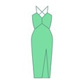 Dress fashion green icon. Simple outline colored vector of woman clothes icons for ui and ux, website or mobile application Royalty Free Stock Photo