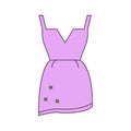 Dress fashion purple icon. Simple outline colored vector of woman clothes icons for ui and ux, website or mobile application Royalty Free Stock Photo