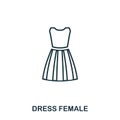 Dress Female icon. Flat style icon design. UI. Illustration of dress female icon. Pictogram isolated on white. Ready to
