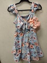Dress girl floral bow a