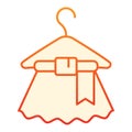 Dress on hanger flat icon. Wet dress red icons in trendy flat style. Dry cleaning gradient style design, designed for