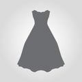 Dress icon. Flare strapless maxi dress icon.