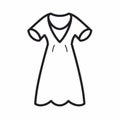 Minimalistic Nightgown Icon On White Background