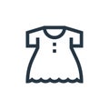 dress icon vector from baby shower concept. Thin line illustration of dress editable stroke. dress linear sign for use on web and Royalty Free Stock Photo
