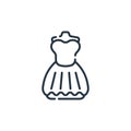 dress icon vector from event concept. Thin line illustration of dress editable stroke. dress linear sign for use on web and mobile Royalty Free Stock Photo