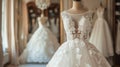 Dress mannequin bridal shop closeup Royalty Free Stock Photo