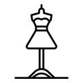 Dress on a mannequin icon, outline style