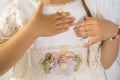 Dress and outfit for holy Communion girl Royalty Free Stock Photo