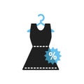 dress with percentage sticker. Vector illustration decorative design