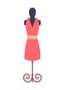 Dress Pink Mannequin Fashion Vector Illustration