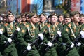 Dress rehearsal of parade in honor of Victory Day on red square on 7 may 2017. The cadets of the Moscow higher military command sc