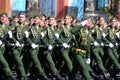 Dress rehearsal of parade in honor of Victory Day on red square on 7 may 2017. The cadets of the Moscow higher military command sc