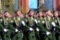 Dress rehearsal of parade in honor of Victory Day on red square on 7 may 2017. The cadets of the Moscow higher military command sc