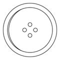 Dress round button icon, outline style